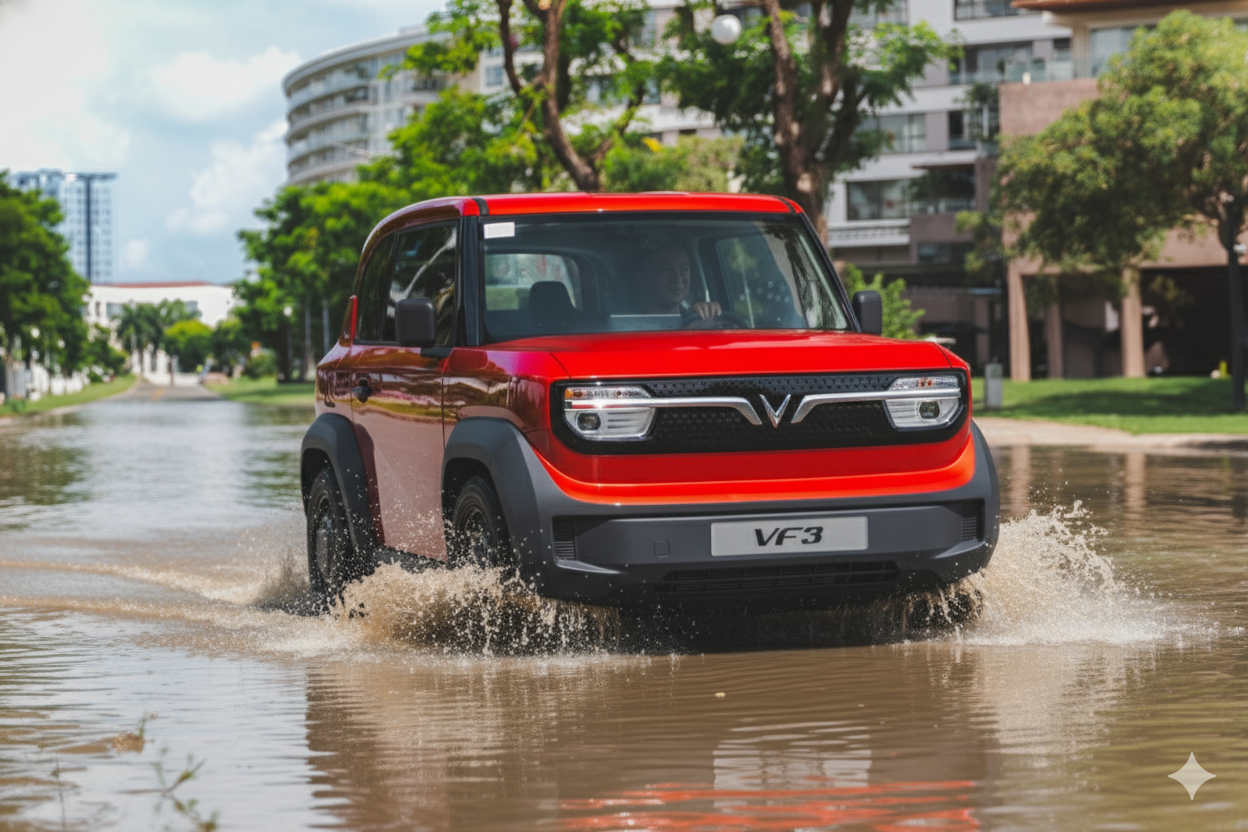 VF3 LỘI NƯỚC CAO BAO NHIÊU? CÓ ĐƯỢC BẢO HÀNH NẾU BỊ NGẬP NƯỚC?
