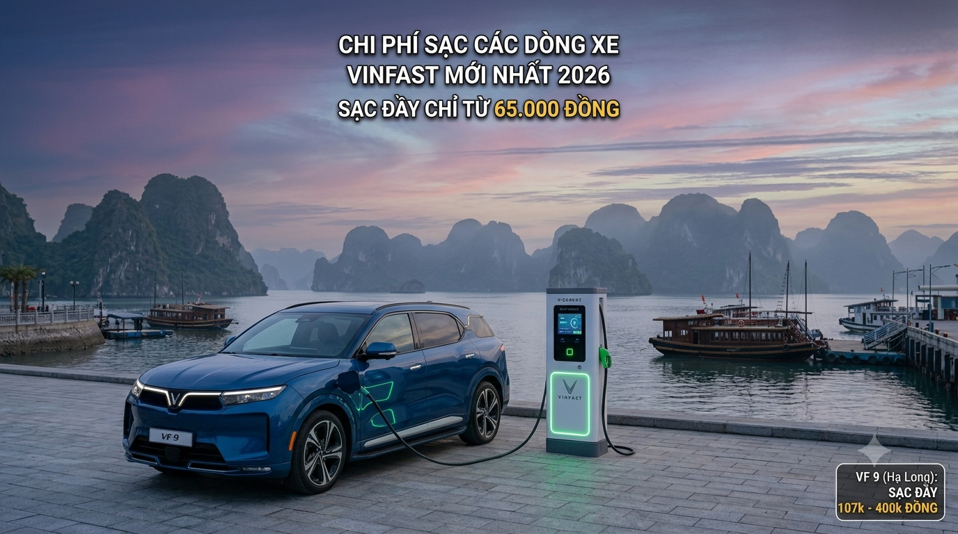 Chi Phí Sạc Các Dòng Xe VinFast