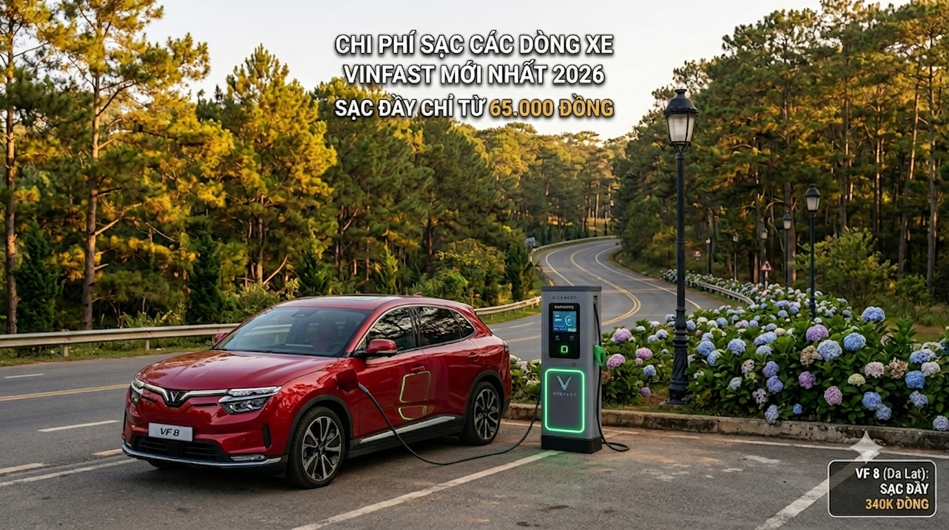 Chi Phí Sạc Các Dòng Xe VinFast