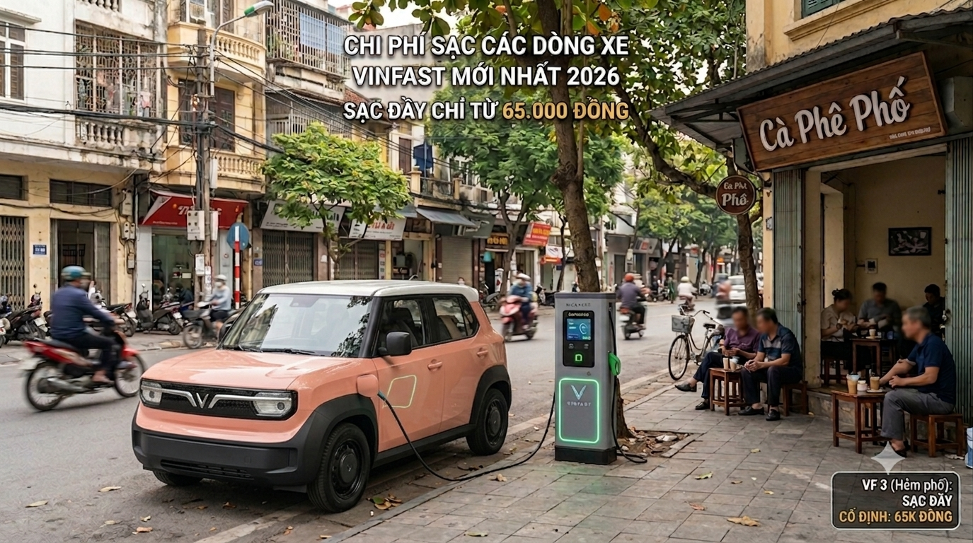 Chi Phí Sạc Các Dòng Xe VinFast