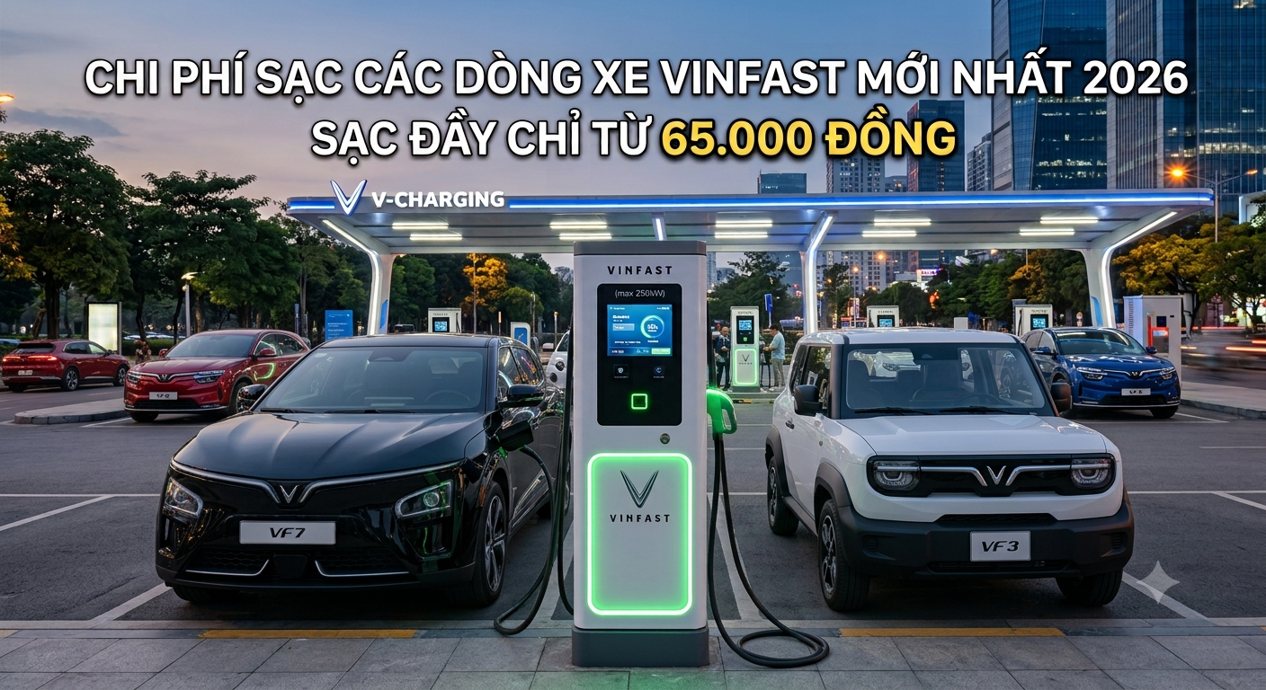 Chi Phí Sạc Các Dòng Xe VinFast